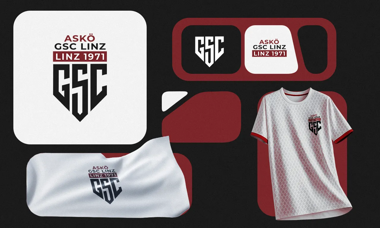 Modernes, minimalistisches Re-Design des Sportverein-Logos für ASKÖ GSC Linz