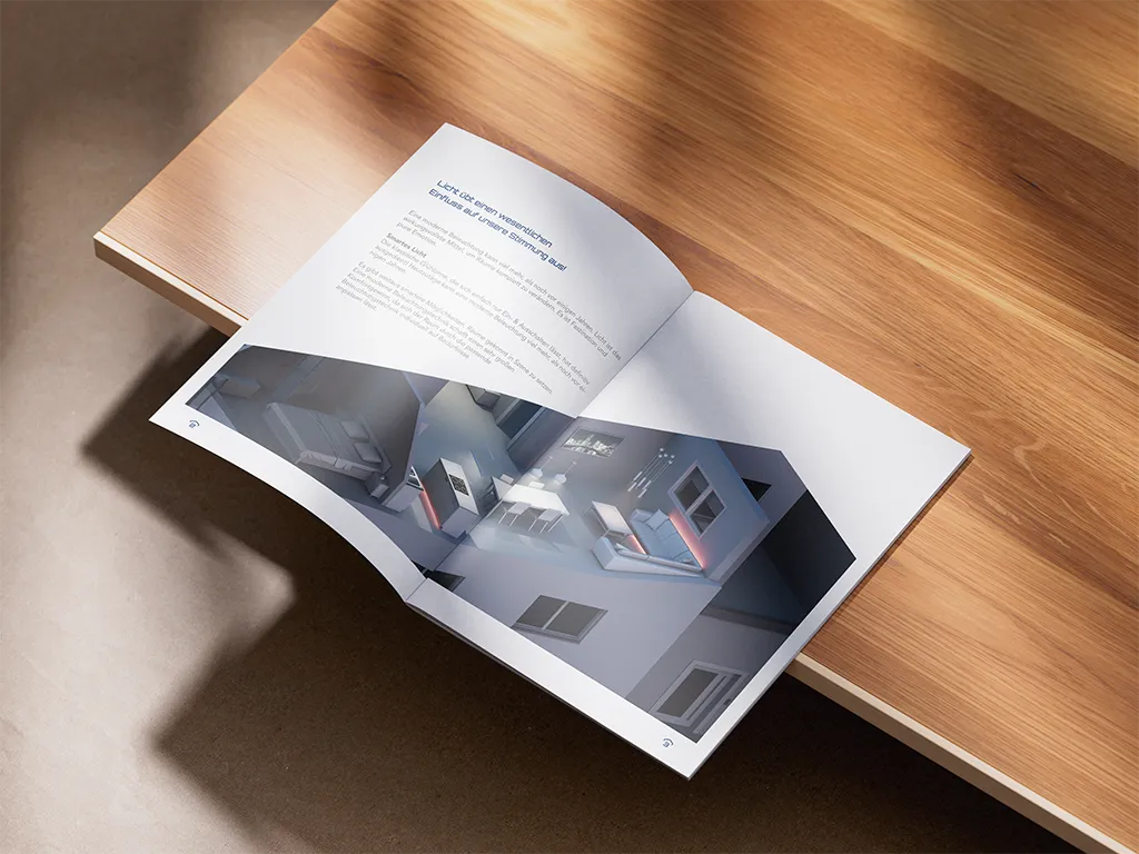 Modernes Layout für einen Smart Home Beleuchtungskatalog - Seite 1